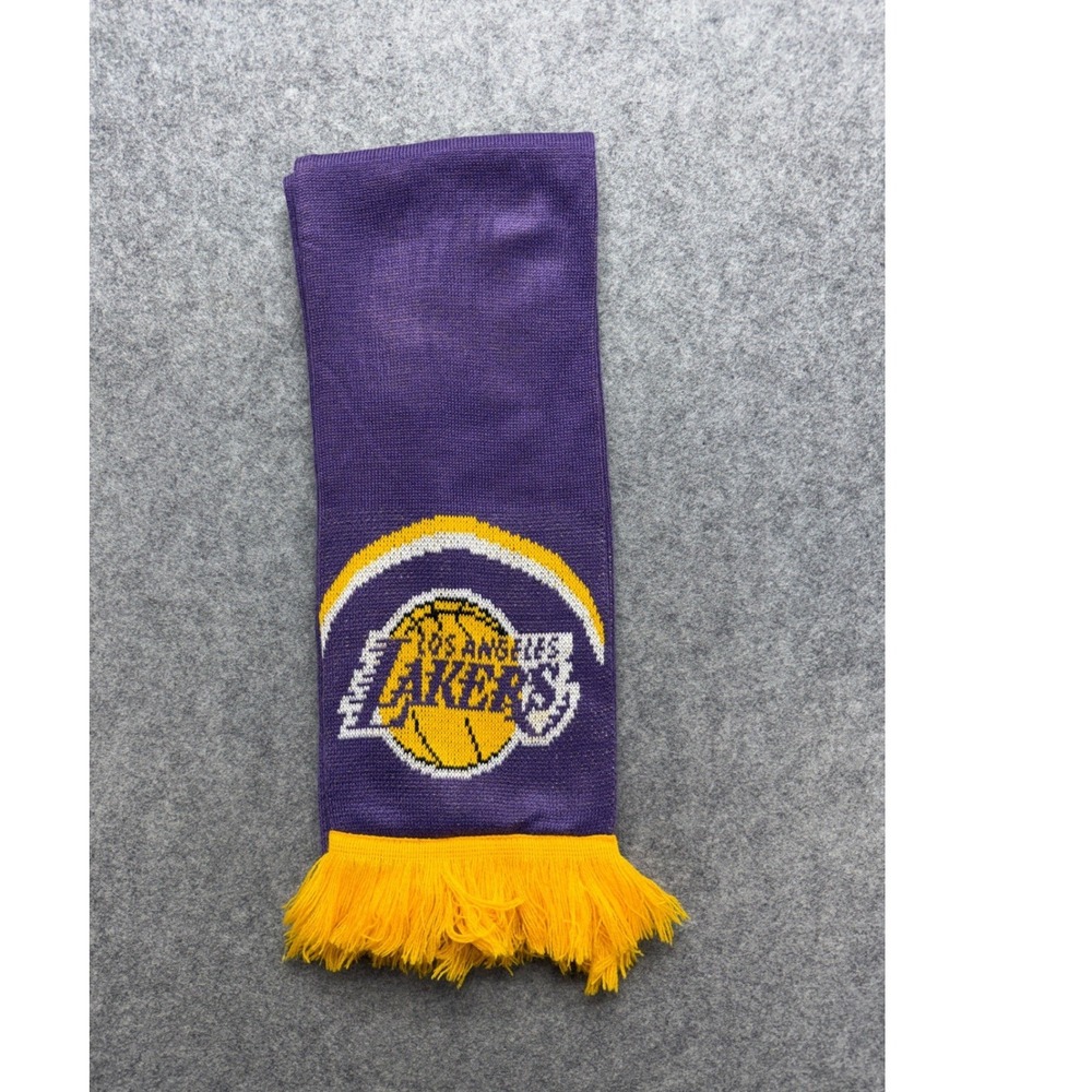 Los Angeles Lakers NBA Knit Fan Scarf Purple Gold Fringe Logo Basketball Scarf